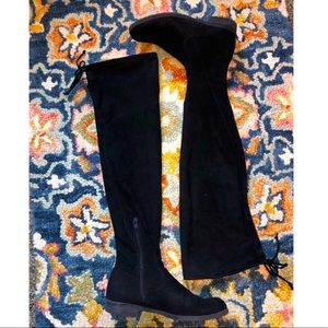 Above the knee black boots